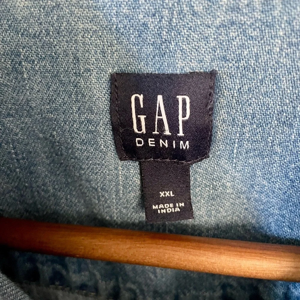 Gap Light Wash Denim Western Style Oxford Shirt